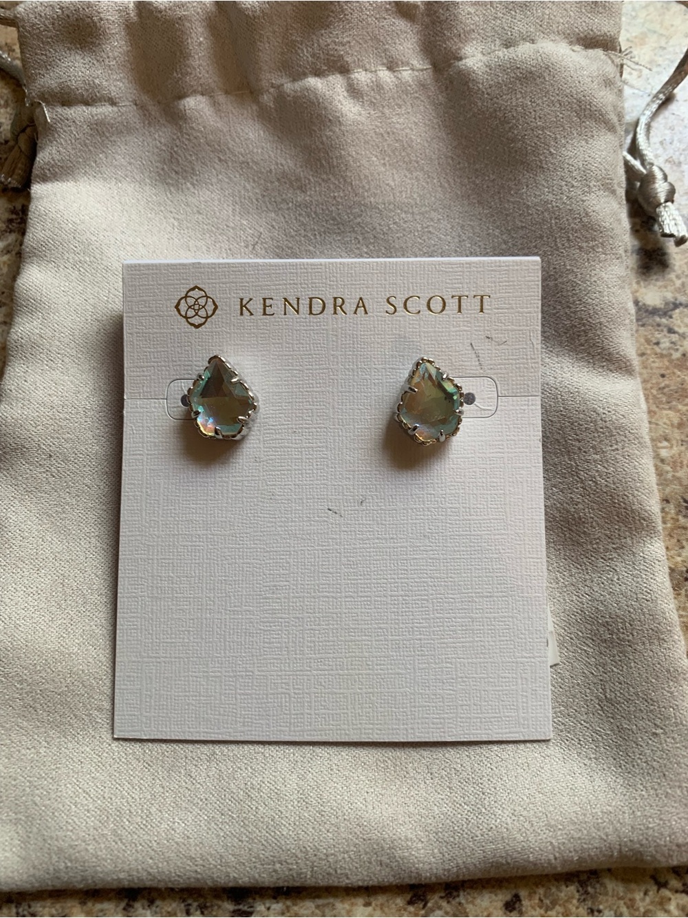 Kendra Scott Iridescent Aurora Teardrop Studs - Green/Blue Shift